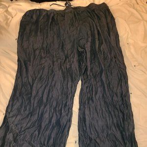 LOGO by Lori Goldstein Chambray Full-Length Wide Leg Palazzo, Tall 3X Pants NWOT